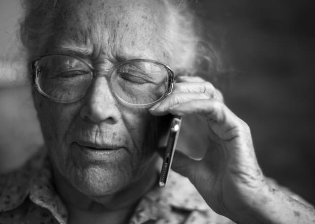 man talking on a smartphone