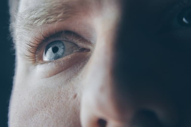 closeup on man's face